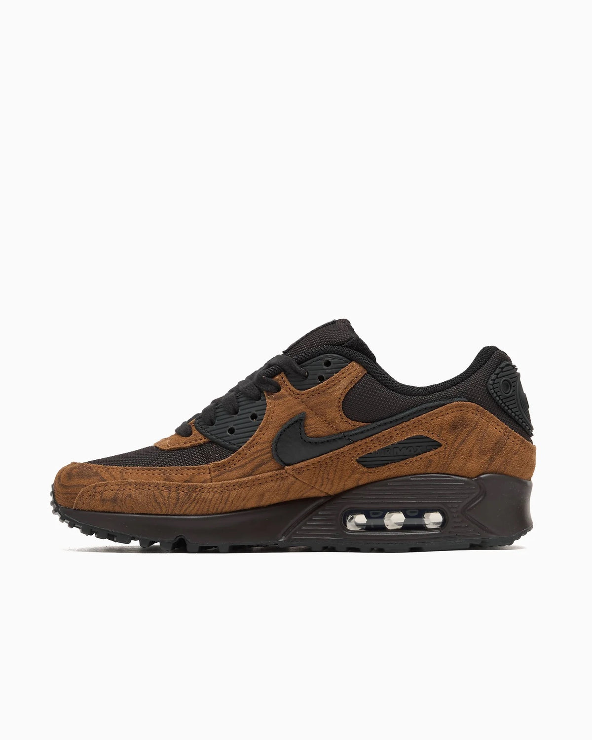 Nike Air Max 90 Premium Light British Tan Velvet Brown IQ0283-281 zijkant