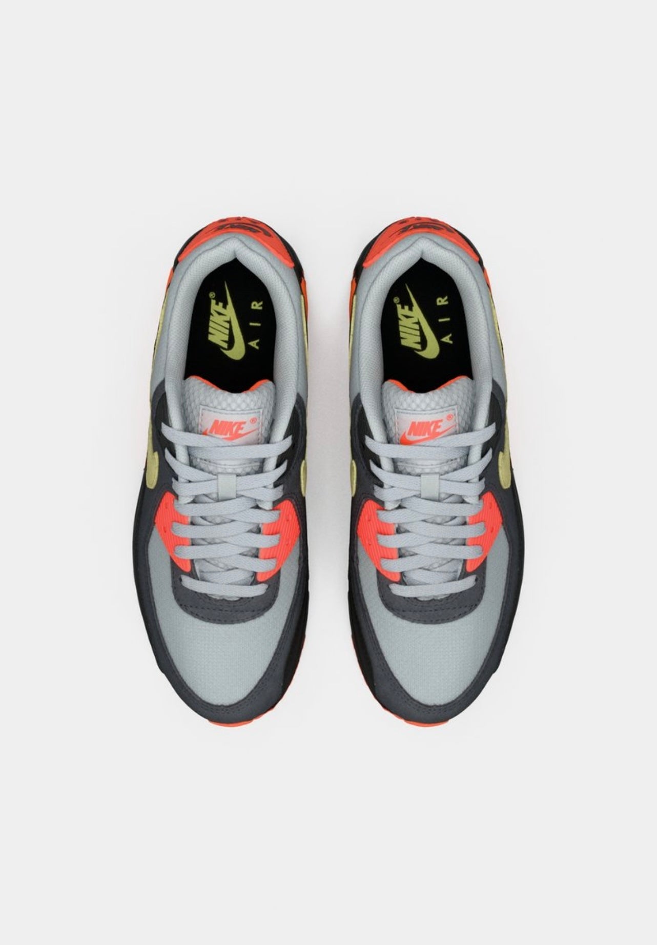 Nike Air Max 90 Light Smoke Grey Hyper Crimson Limelight DM0029-018 bovenkant