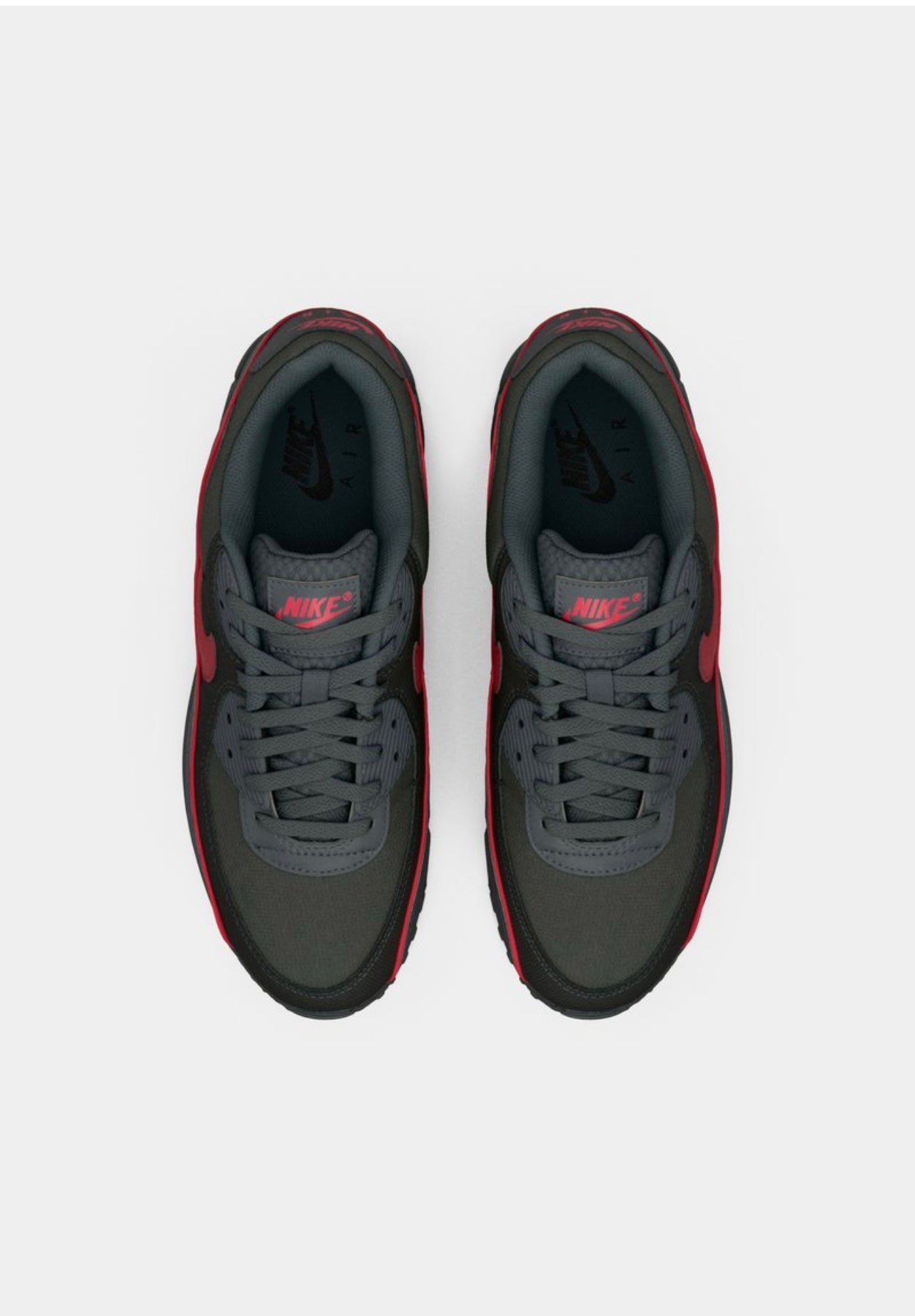 Nike Air Max 90 Premium Iron Grey University Red HV4517-001 bovenzijde