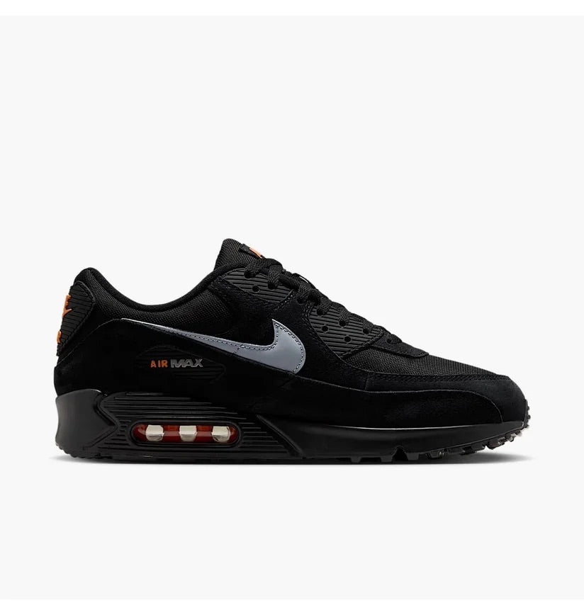 Nike Air Max 90 Black Metallic Cool Grey Orange DO6706-010 zijkant