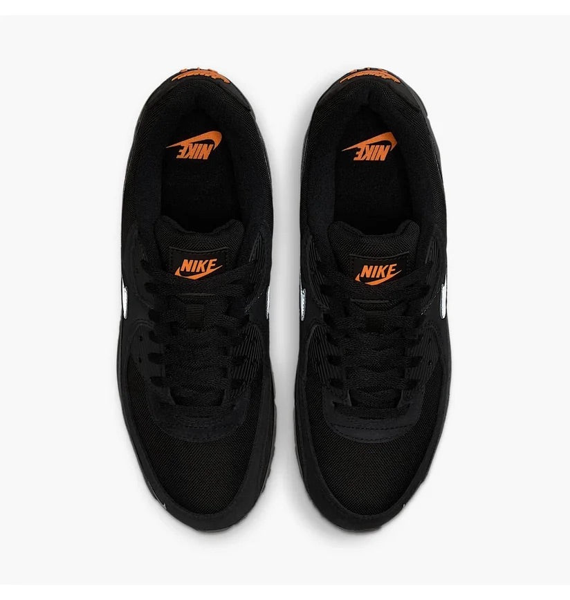Nike Air Max 90 Black Metallic Cool Grey Orange DO6706-010 bovenkant