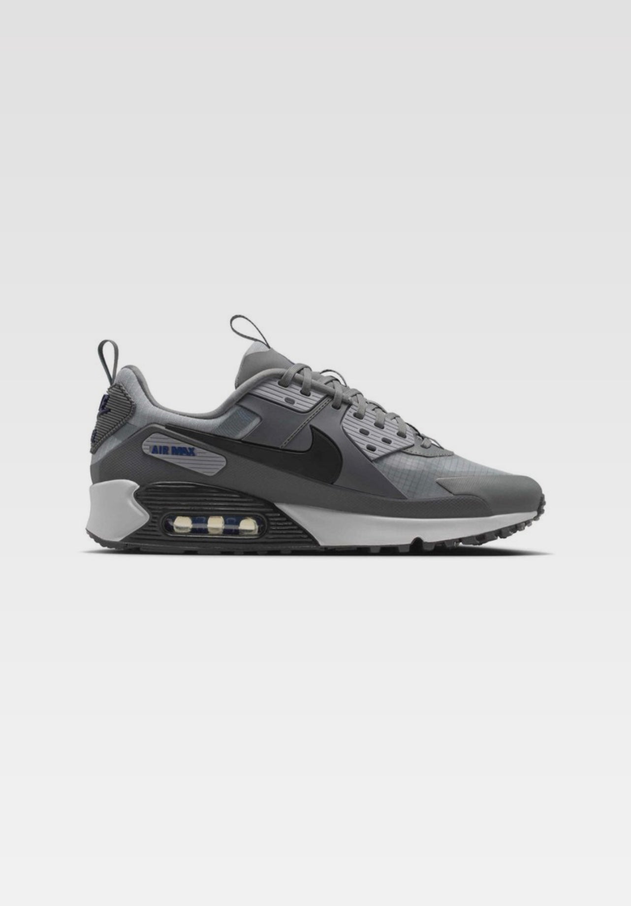 Nike Air Max 90 Drift Cool Grey Deep Royal Blue zijkant